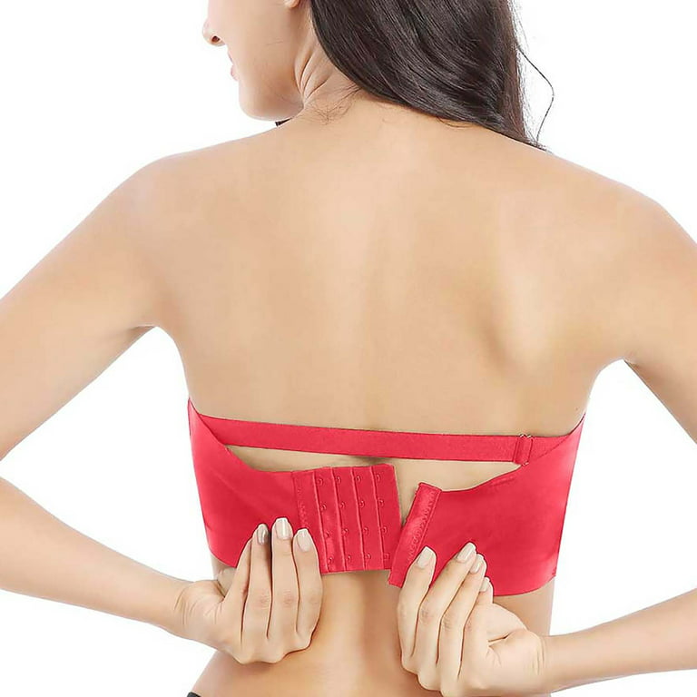 Viadha brasieres para mujer Gathered Non-slip Oversized Chest Thin Tube Top  Wrap Chest Invisible Chest Paste Underwear 