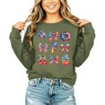 thumbnail image 4 of 4th of July Patriotic Sweatshirt for Women & Kids USA Red White Blue Family Matching Crewneck Army Green Sweatshirt Adult L, 4 of 7
