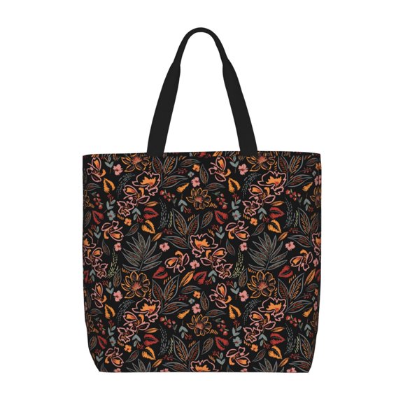 Rateoe Floral Print Lightweight Tote Bag for Women, Water-Resistant Shoulder Bag with Zipper, Spacious Casual Handbag for Work, School, Shopping