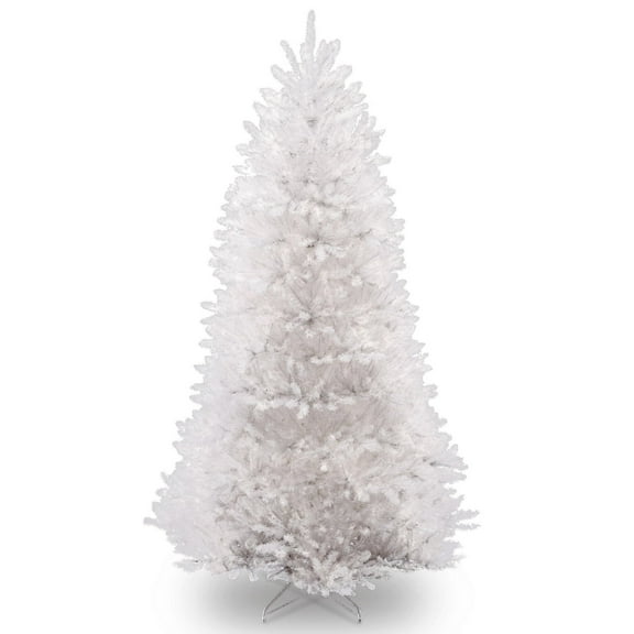 National Tree Company Artificial Full Christmas Tree, White, Dunhill Fir®, Includes Stand, 7.5 Feet