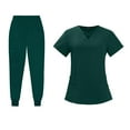 thumbnail image 2 of Conjunto de uniformes de enfermería para mujer, pantalones exfoliantes, ropa de trabajo fina, uniforme de enfermeras para SPA, salón de belleza XL Yinane  uniforme de mujer, 2 of 5