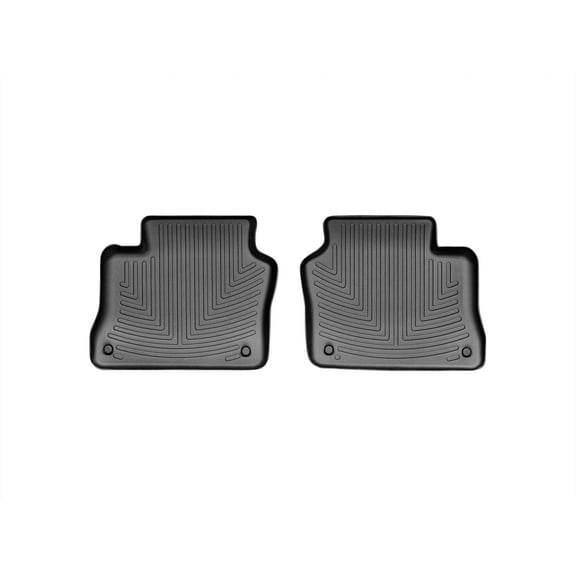 WeatherTech Custom Fit FloorLiners compatible with 2010-2016 Porsche® Panamera - 2nd Row (2-Piece Liner), Black