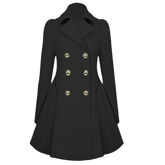 Women's Trench Coat Notch Lapel Double Thick A Line Coats Jacket With Pockets(S 2XL) Lightweight Fashion Jacket Women Women Jacket Fall Business Casual Western Jackets for Men Jacket for Women Casual