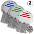 thumbnail image 1 of Lice Combs - (Pack of 3) Head Lice Treatment Comb That's Individually Package to Prevent Contamination Professional Stainless Steel Louse and Nit Combs Removes Eggs with Rounded Tips for Comfort, 1 of 1