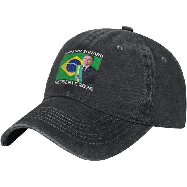 Deus Patria Família Flavio Bolsonaro Presidente 2026 F22 Washed Retro Denim Hat Washed Baseball Cap Adult Black