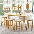 thumbnail image 3 of Auranook Woven Saddle Stools Set of 2 31" Faux PU Leather Bar Height Kitchen Stool, 3 of 7