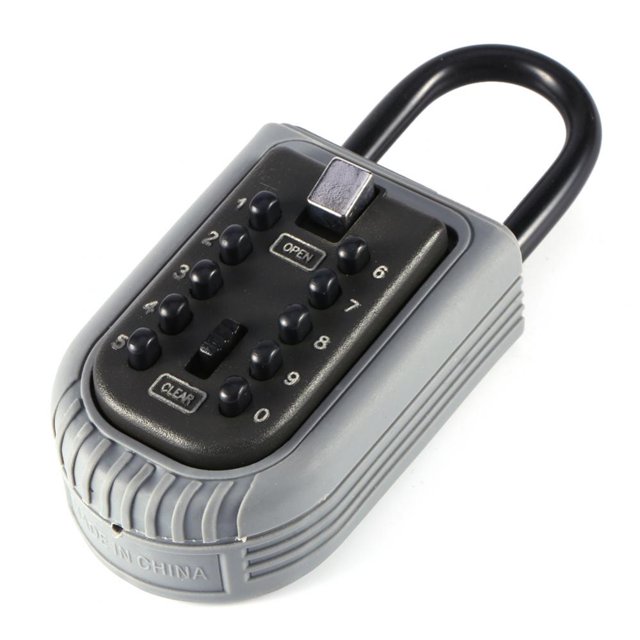 WALFRONT Key safe padlock, Waterproof Portable Key Safe Box Lock Wall Mount Key Storage Security Lock Outdoor Storage Box 10 Digits Security zinc Alloy Padlock for Home Family Realtor