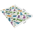 thumbnail image 4 of White Floral Dinosaurs Pattern Blanket,Comfortable Soft Flannel Throw Blanket,All Season,Warm Lightweight Blankets for Sofa Bed Couch Living Room Chair,40"x50", 4 of 4