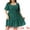 Green, variant on DARING DIVA Plus Size Chiffon Square Neck Short Sleeve Metallic Dress 1X Black