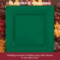 thumbnail image 4 of Smarty Had A Party Disposable Plastic Dinnerware, 6.5" Heavy Duty Square Hunter Green Plates for Cakes and Parties, Bulk Supplies for All Occasions (120 Count), 4 of 14