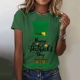 thumbnail image 2 of 2 Pack(Vert 1PCS & Noir 1PCS) Multipack Spandex Tee Haut Femme Fête de la Saint-Patrick Chemise Décontractée Chapeau Imprimé Chemise Manches Courtes Col Rond Blouse Haut Décontracté, 2 of 8