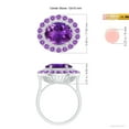 thumbnail image 4 of ANGARA Natural Sideways Oval 4.3 ct Amethyst Double Halo Cocktail Ring in 14K White Gold for Women (Size-12x10mm) | February Birthstone, Anniversary, Jewelry Gift for Women | Natural Amethyst Ring, 4 of 9