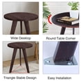 thumbnail image 4 of Round Side Table, Nightstand Coffee End Table for Living Room, Bedroom, Small Spaces, Easy Assembly Decro with Wood Legs, Brown 15.7 x 17.7 inches, 4 of 6