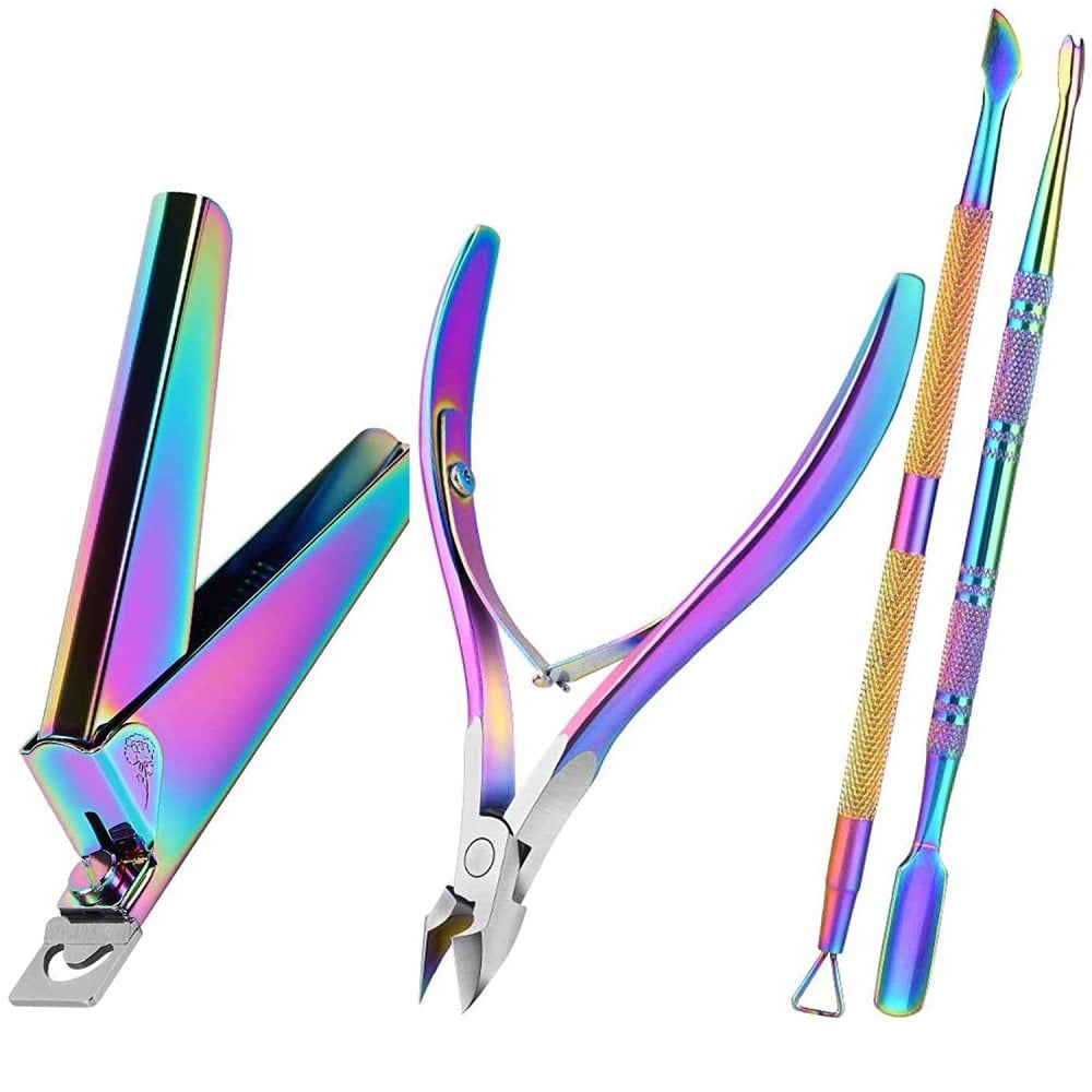 Nail Tip Clipper Kit,4 in 1 False Nails Tips Clippers, professional