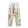 thumbnail image 5 of Goofa Autumn Garden Printed Soft Pajama Pants for Women, Wide Leg Comfy Casual Lounge Yoga Pants-XX-Large, 5 of 9