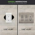 thumbnail image 2 of ENERLITES Elite Series Screwless Decorator Wall Plate Child Safe Outlet Cover, Size 3-Gang 4.68" H x 6.53" L, Unbreakable Polycarbonate Thermoplastic, SI8833-BNK, Brushed Nickel, 2 of 3