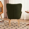 thumbnail image 4 of Nursery Rocking Accent Chair Teddy Upholstered Glider Accent Chair Padded Seat with High Backrest Armchair for Living Room Green Teddy Accent chair, 4 of 5