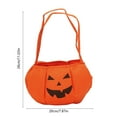 thumbnail image 2 of Halloween Candy Bags, Reusable Trick Or Treat Bags, Orange Pumpkin Ghost Face Design With Handles, Durable Lightweight Polyester 28x20cm Party Favor Bag For Kids, 2 of 6