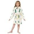 thumbnail image 6 of FORMRS Niños Bathrobe Unisex Hooded Robe Soft Plush Pajamas Sleepwear, Size 2-3T, Green Abstract Pattern, 6 of 7