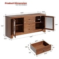 thumbnail image 3 of 54" Buffet Sideboard Cabinet with Drawers & Frosted Glass Doors, Modern Rustic Storage Cabinet for Kitchen, Dining Room & Living Room, 3 of 6