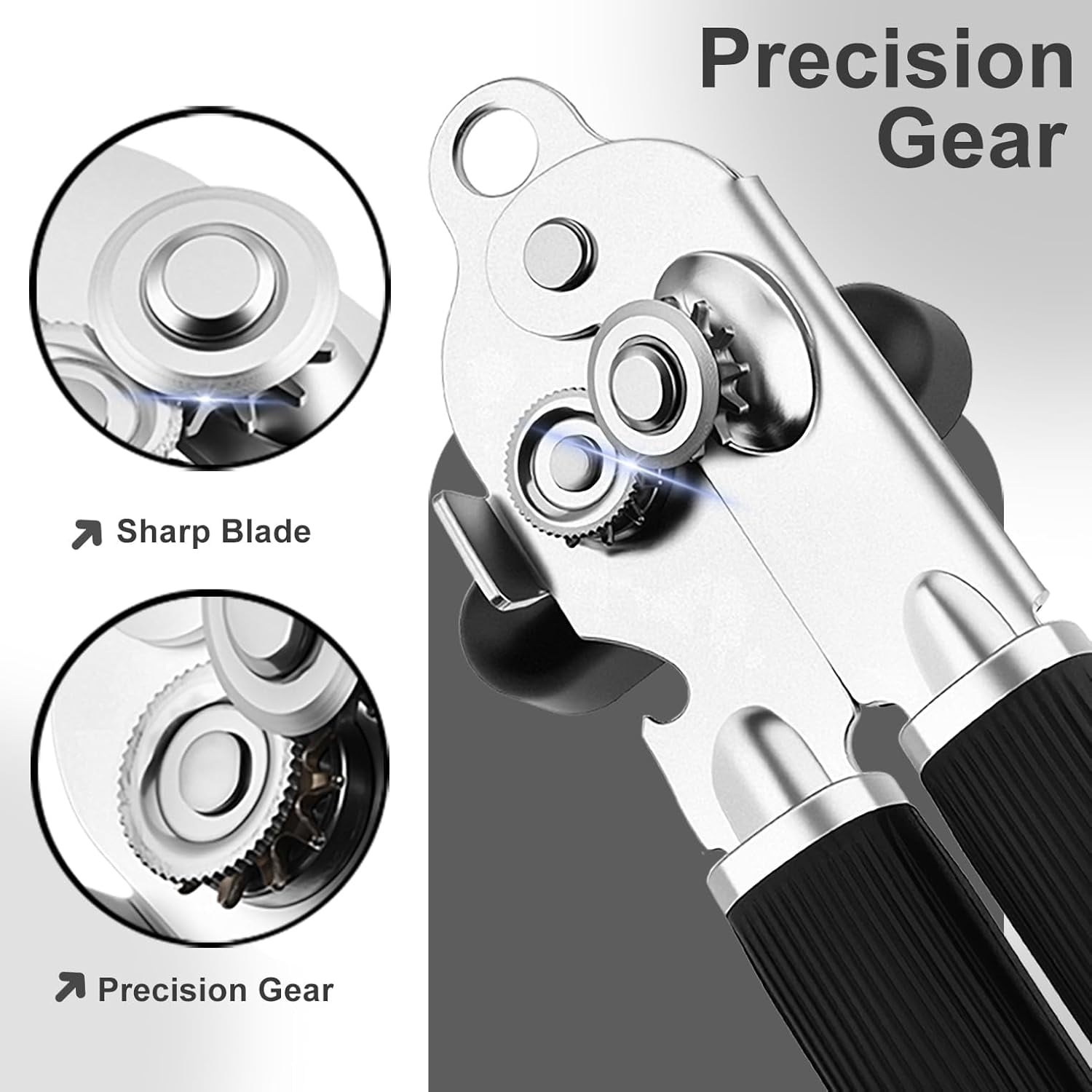 FRKSMD-Tin Joy Family™ Stainless Steel Manual Can Opener – Easy Grip Ergonomic Dual-Magnetic Lid Holder, Rust-Resistant, Dishwasher Safe & No Sharp Edges for Elderly