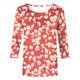 thumbnail image 2 of Camiseta de Cuello Redondo Impresa Casual para Mujeres con Mangas 3/4, Camiseta de Moda Casual de Longitud Media, 2 of 4