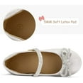 thumbnail image 5 of Kushyshoo Silver Girl's Bow Mary Jane Dress Shoes Ballet Princess Flats with Rhinestone Strap 1M, 5 of 6