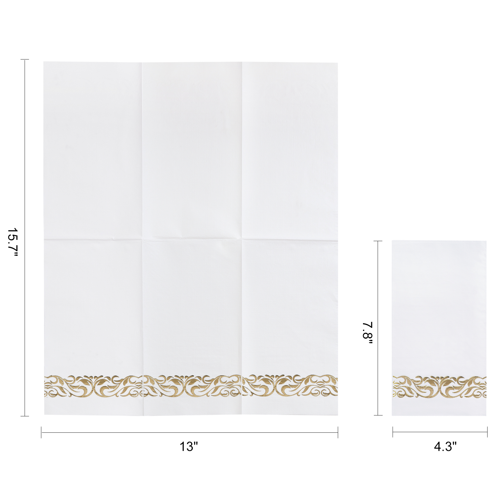 Treamon Linen Feel Paper Napkins, 100 Count, Gold Pattern photo 5