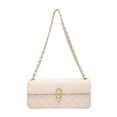 thumbnail image 1 of Bolso bandolera con cadena de piel sintética estilo retro, pequeño bolso adecuado para citas diarias. Color blanco cremoso, 1 of 5