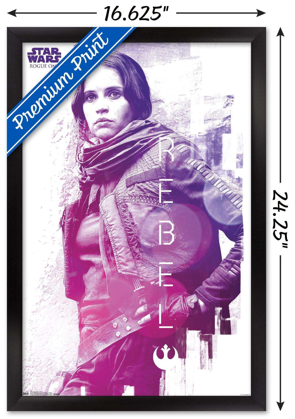 Star Wars: Rogue One - Rebel Wall Poster, 14.725" x 22.375", Framed
