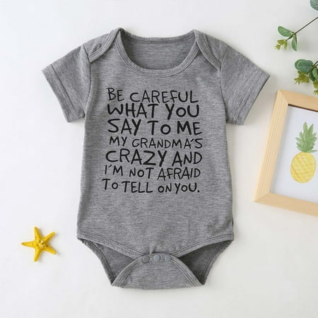 

New Year New You 2022! on Clearance Hesxuno Toddler Baby Girls Boys Short Sleeve Letter Print T-Shirt Jumpsuit Romper Newborn Essentials