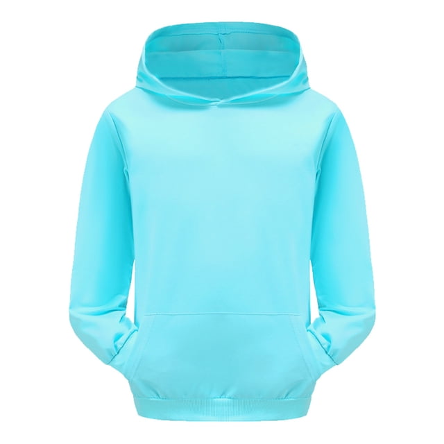 GDREDA Chandails à Capuche Classiques Unis pour Jeunes, Doux, Chandails à Capuche à Enfiler pour Enfants (Bleu, 10-11 Ans)