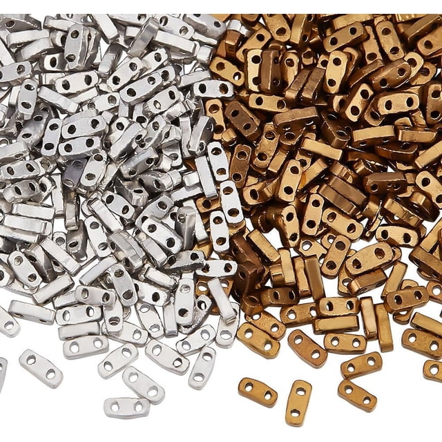 960 Pcs Metallic Colors Beads 4.5-5x2mm Glass Square Seed Beads for Jewelry Making