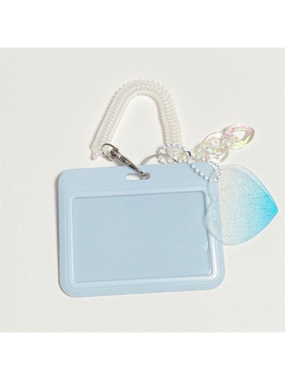 High Beauty Flash Pink Love Cloud Gradual Change Guka Keychain Bus Card Student ID Card Case
