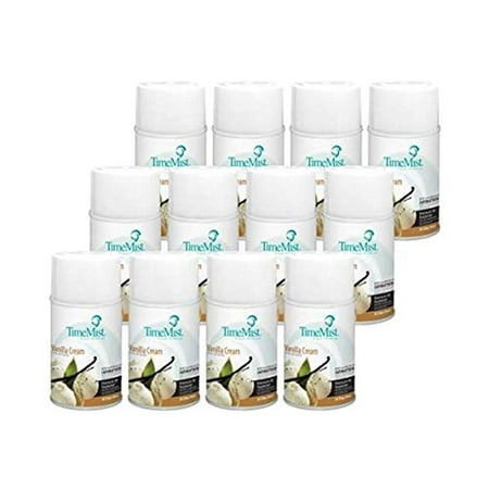 

TimeMist Premium Metered Air Freshener Refills - Vanilla Cream - 7.1 oz (Case of 12) - 1042737 - Lasts Up To 30 Days and Neutralizes Tough Odors