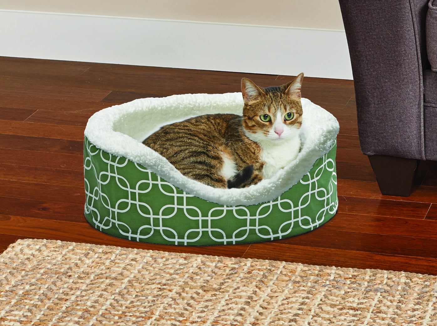 MidWest Homes for Pets QuiteTime Teflon Nesting Dog/Cat Pet Bed, Green, 20 in