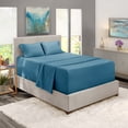 thumbnail image 3 of LammaLoe Extra Deep Pocket King Sheets Set, 4 Piece, Fits 18"-24" Mattress, Breathable & Extra Soft Bed Sheets, Blue Heaven, 3 of 9