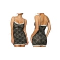 thumbnail image 2 of Sheer Mesh Lace Bodycon Mini Dresses for Women Color Blocking Short Slip Dresses Black & White S, 2 of 9