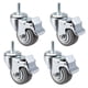thumbnail image 1 of Ruedas de ruedas giratorias de 4pcs Tpr Rueda de la rueda de 3 pulgadas M12 x 30 mm de tallo roscado con freno 220lb de capacidad, 1 of 3