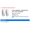 thumbnail image 2 of License Light Bulb - Compatible with 1991 - 2017 Ford Explorer 1992 1993 1994 1995 1996 1997 1998 1999 2000 2001 2002 2003 2004 2005 2006 2007 2008 2009 2010 2011 2012 2013 2014 2015 2016, 2 of 2
