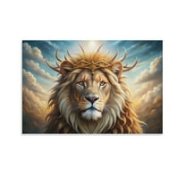 Christian Wall Art Lion of Judah Poster Bible Jesus Canvas Print Canvas Wall Art Prints Poster Gifts Photo Picture Painting Posters Room Decor Home Decorative 16x24inch(40x60cm)