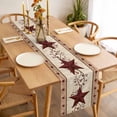 thumbnail image 3 of Table Runner 70 Inches Long for Kitchen Dining, Red Texas Star Rustic Dresser Scarf Farmhouse, Dining Table Decorations for Wedding/Parties, Farmhouse Berry Brown Wooden 13 x 70 In, 3 of 8
