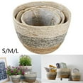 thumbnail image 4 of Woven Storage Basket Flower Pot Seagrass Seagrass Rattan Plant Flower Straw Pots, 4 of 7