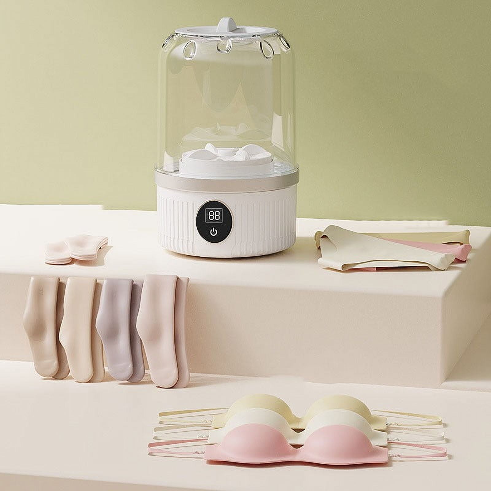 Orangide Laundry Cup Mini Washing Machine, Fully Automatic Wireless Portable for Underwear and Socks, Small Compact Cleaner for Travel