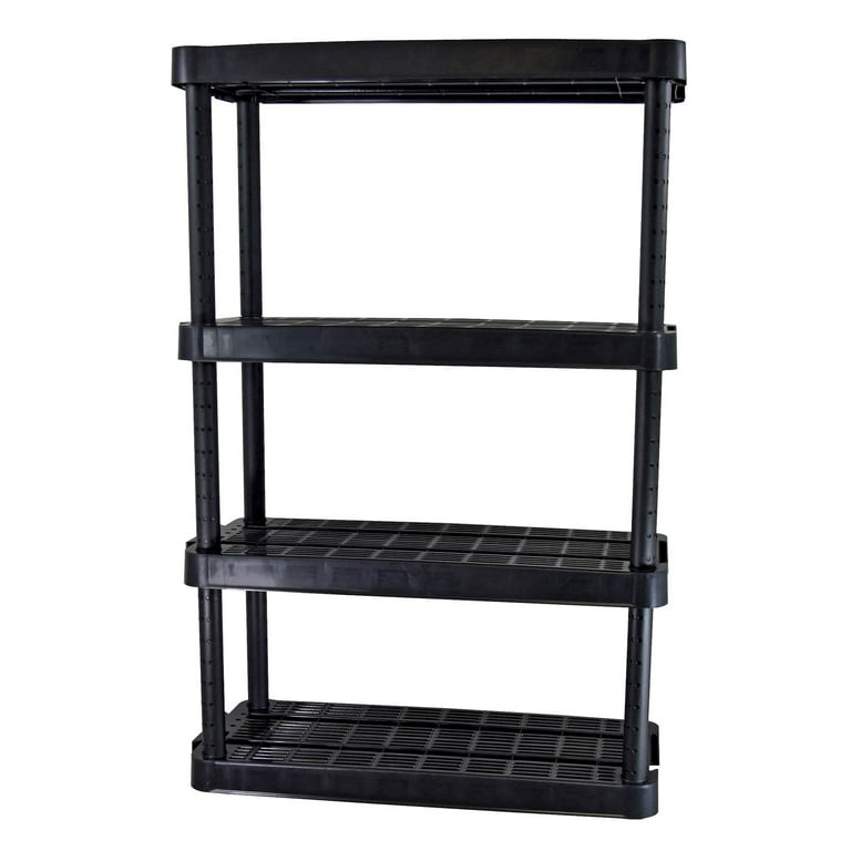 Gracious Living Extra Wide Light Duty Indoor Storage Shelves Black 5 Pack