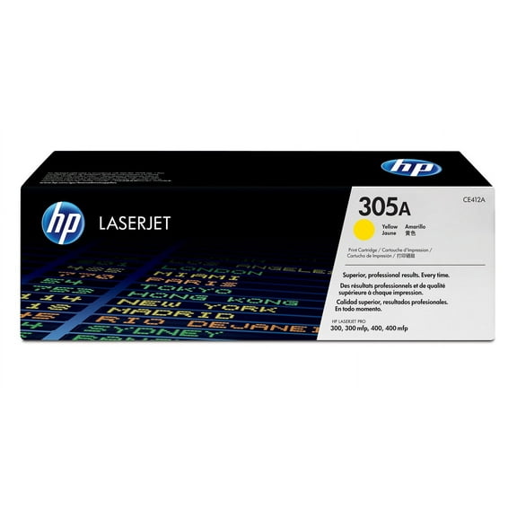 HP 305A Yellow Original LaserJet Toner Cartridge, ~2,600 pages, CE412A