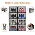 thumbnail image 4 of Uni HIMO 10-pack Thicken & Sturdy Black Clear Drop-Front Shoe Boxes, Stackable Closet Organizer for Sneakers/Boots, Fits Men's Size 12 (13.5x10.5x7.4in), 4 of 9