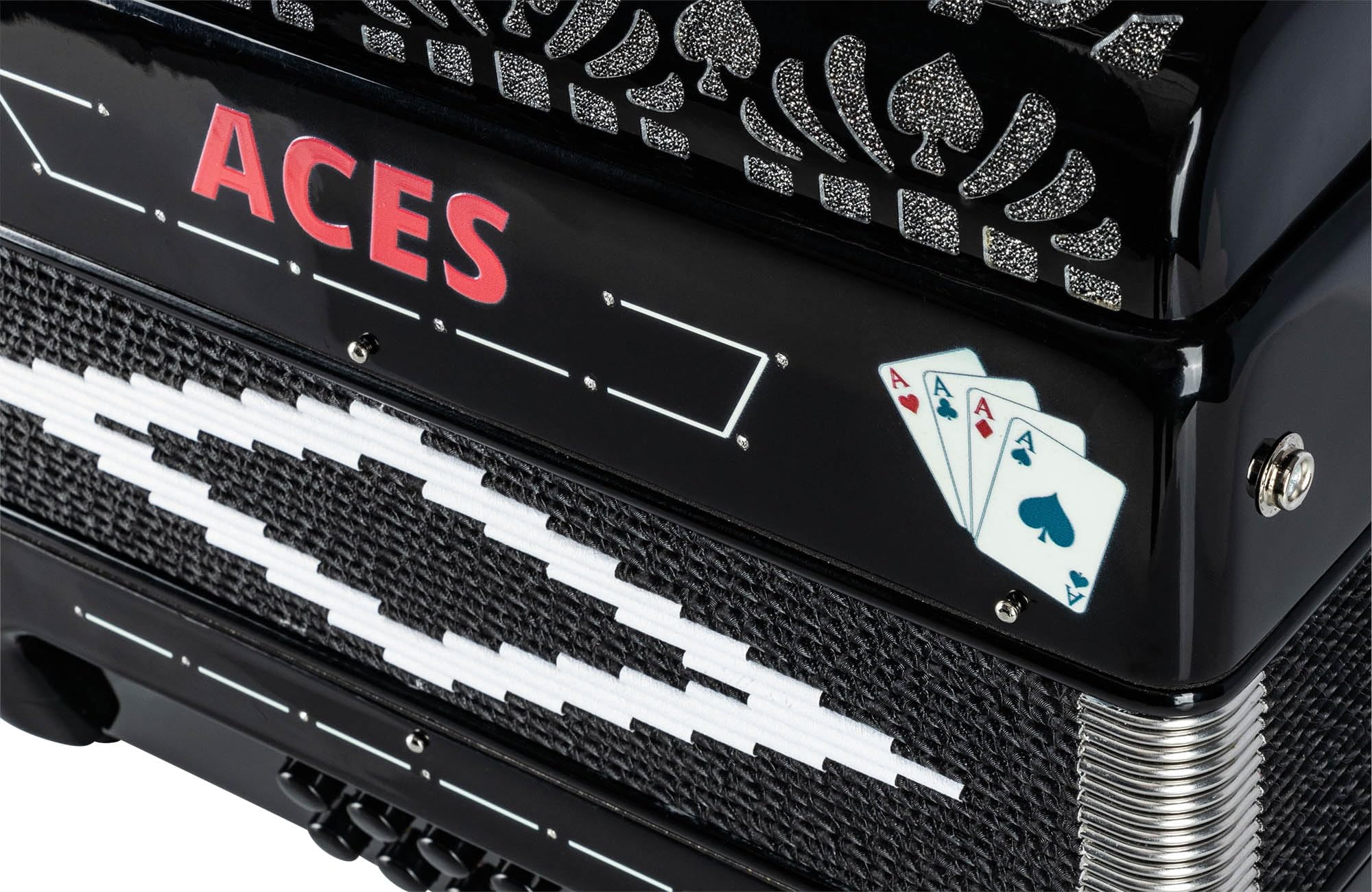 Hohner Hohnica Aces II 34-Button Accordion with 3 Registers - EAD Bundle with Hard Case, Gig Bag, Adjustable Straps, and Austin Bazaar Polishing Cloth
