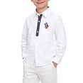 thumbnail image 2 of Swuxness Toddler Long Sleeve Turndown Collar Blouse Casual Shirt Solid Color Button Closure Casual Top, 2 of 5