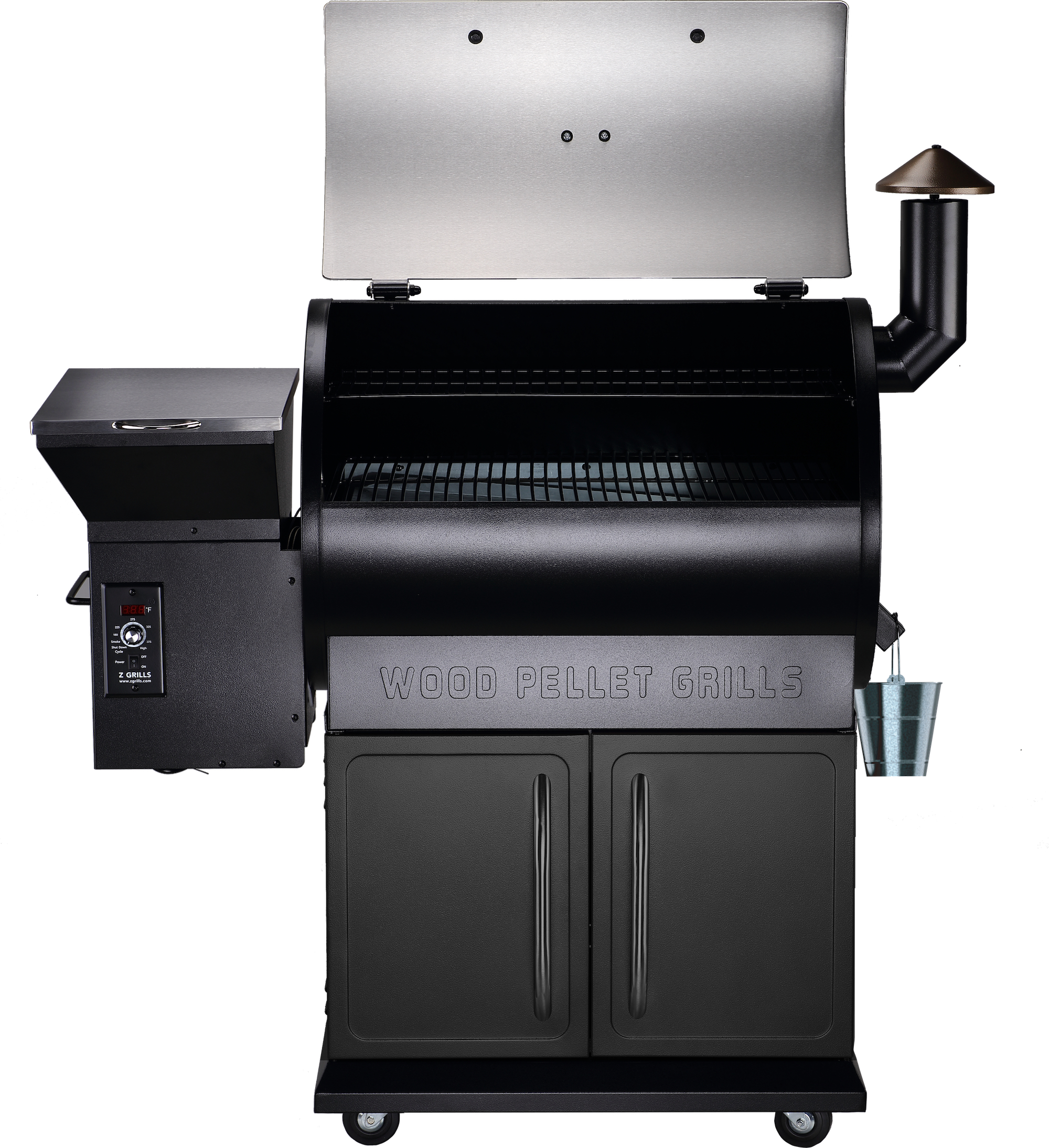 Z Grills ZPG-700E Wood Pellet Grill & Smoker 700 sq in 8 in 1 BBQ Auto Temperature 2020 Model Cover included in Stainless - image 2 of 10